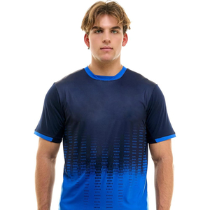 Index Apparel Men's Sublimated Soccer Jersey Crew Neck Short Sleeve Blue Gradient Moisture Wicking <b>Athletic</b> Fit - Product Image 4