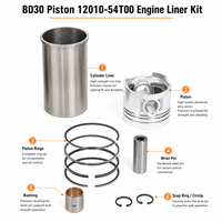 Kit de remplacement de chemise de cylindre et piston pour moteur diesel BD30 12010-54T00, pièces de rechange pour engins de construction et excavatrices