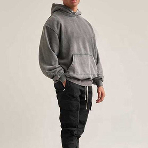 Sudadera con Capucha para Hombre, Gruesa, Desteñida por el Sol, 100% Algodón, 400 g/m², Lisa, Estilo Urbano, Desgastada, Lavada al Ácido, Estampada, Personalizada - Product Image 3