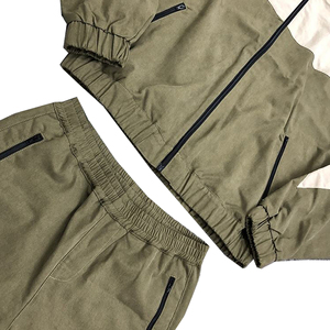 2025 hommes deux pièces ensemble Vintage fermeture éclair survêtement grande taille bande réfléchissante coupe-vent Nylon survêtement pour hommes - Product Image 3