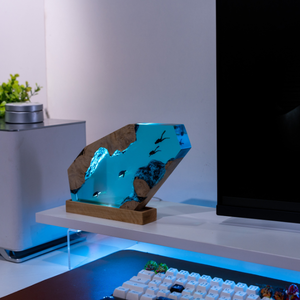 Lámpara de resina personalizada, lámpara de resina de Anime, luz de noche LED, regalo hecho a mano, lámpara de diorama art deco, regalo personalizado, lámpara de epoxi de Anime - Product Image 1