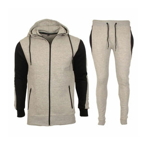Custom Logo Winter Hooded Vintage 100% Cotton Tracksuits Men Sport 2 Piece Set Zip up Quick Dry Windbreaker - Product Image 1