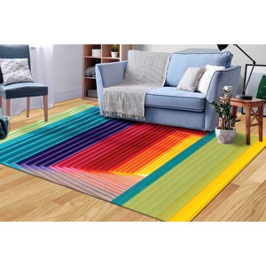 Colorful 3D Effect <b>Rug</b>: Modern Hypnotic Non-Slip Carpet,<b>Chenille</b> <b>Rug</b> - Product Image 3