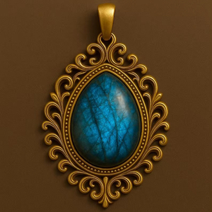 Déclaration Royale Labradorite Pendentif En Argent Sterling 925 14k Plaqué Or Antique Boho Fait Main Collier Cadeau Pour Les Femmes - Product Image 1