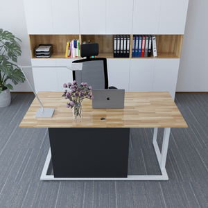 โต๊ะทำงานผู้บริหารร่วมสมัย 80x160 ซม. ไม้ยางพารา ขาเหล็ก-BGD68042 - Product Image 2