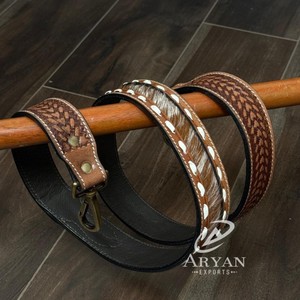 2025 nouveau Style bohême guitare acoustique sangle en cuir repoussé à la main Style occidental véritable cuir de vachette remplacement sac sangles - Product Image 1