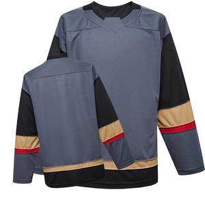 Wholesale Custom Design Sublimated Printing Blank Ice Hockey Jerseys <b>Stitched</b> Embroidered Adult Unisex 100% Polyester Breathable - Product Image 1