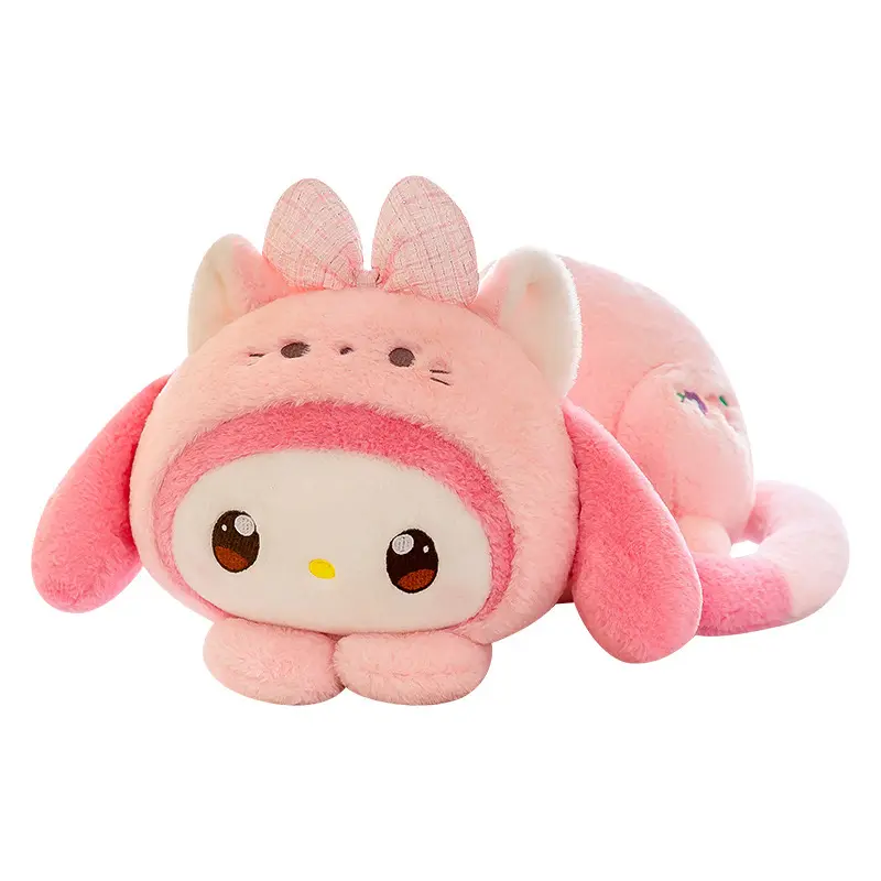 Nuevo estilo lindo gato sanrioo juguetes de peluche para niños animal relleno almohada de peluche precio de venta al por mayor