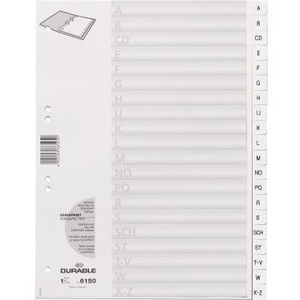 A-Z Register Durable DIN A4 Polypropylene 20 Sheets White Register Clips - Product Image 1