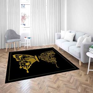 Tapis imprimé papillon, design tendance Be Happy pour salon, décoration de bureau, tapis fin non tissé - Product Image 2