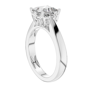 Bague en diamant de laboratoire taille princesse 1,5 carat pour femme, diamants CVD VVS-VS EF, or 18 carats, 14 carats, 10 carats et argent 925, moissanite - Product Image 3