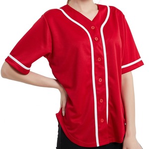 ปุ่มโพลีเอสเตอร์คุณภาพสูงลงเสื้อเบสบอลที่กำหนดเองที่กำหนดเองระเหิดเบสบอลเครื่องแบบสวมปุ่มลงเบสบอล - Product Image 4