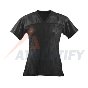 เสื้อฟุตบอลหญิงผ้าโพลีเอสเตอร์100% ระบายอากาศได้ดีมีสไตล์เสื้ออเมริกันฟุตบอลปรับแต่งได้ใส่สบายสำหรับซ้อมวันแข่งขันฟุตบอล - Product Image 2