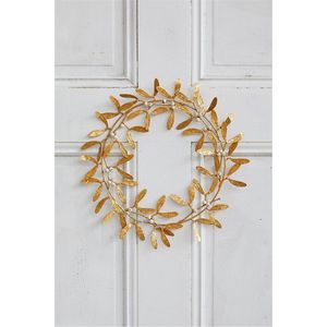 Décoration murale en fer de style nordique, couronne florale en bronze métallique, ornement suspendu pour salon, bureau et décoration murale de la maison - Product Image 6