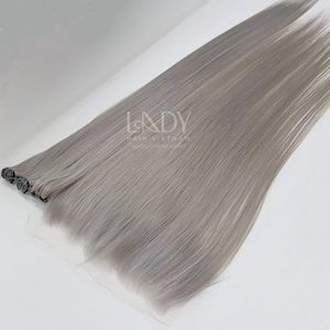 Extensions de cheveux Remy vierges de haute qualité 100% couleur grise droite prix de gros - Product Image 3