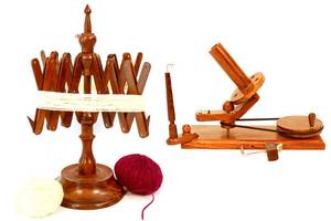 Enrouleur de pelotes en bois de rose, machine à enrouler les pelotes de jute manuelle, cadeau idéal pour le tricot et le crochet - Product Image 3