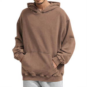 Sudadera con capucha lavada de mezcla de algodón básica de alta calidad al por mayor para hombres sudaderas con capucha casuales cómodas y relajadas para ropa de invierno - Product Image 1