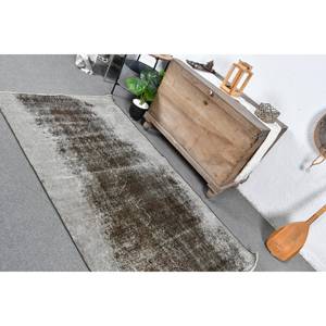 Alfombra turca de área grande clásica bohemia de 3,7x6,8 pies, lana de retazos marrón y gris con respaldo de látex para sala de estar adolescente - Product Image 3