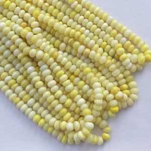 6mm 8mm 10mm Natural teñido limón amarillo ópalo piedra suave Rondelle cuentas Strand joyería hacer pulseras collares último diseño - Product Image 3