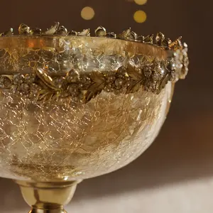 ชามอะลูมิเนียมลายอำพันพร้อมขาตั้ง น้ำหนักเบา ทันสมัย เหมาะสำหรับเสิร์ฟอาหารในงานเลี้ยง น้ำหนัก 0.4 กก. - Product Image 3