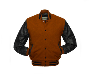 Premium Quality Eco-Friendly Windproof Long Sleeves Button Closure Customised Wool Sleeves and Body <b>Smart</b> Casual Varsity <b>Jacket</b> - Product Image 4