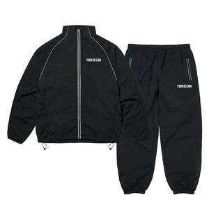 Waterproof Crinkle Nylon Windbreaker Tracksuit With <b>Net</b> Lining Piping and Adjustment String Men Sports <b>Football</b> Tracksuits - Product Image 1