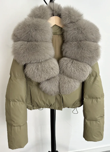 Wholesale Stylish Fur Collar Winter <b>Jacket</b> OEM Lightweight Women Zipper <b>Jacket</b> Windproof Puffer <b>Jacket</b> Manufacturer - Product Image 5