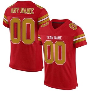 Maillots de football américain avec logo personnalisé de haute qualité pour hommes Service OEM brodé cousu entraînement à manches courtes vente en gros - Product Image 4