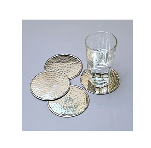 Aluminum <b>coaster</b> Drink <b>Set</b> 2pcs <b>Coasters</b> <b>with</b> Base <b>Holder</b> <b>Coasters</b> for Outdoor Kitchen Bar use - Product Image 4