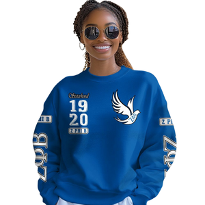 Sweat-shirt à col rond bleu Zeta Phi Beta 1920 pour femmes, vêtements grecs de sororité, pull brodé - Product Image 4