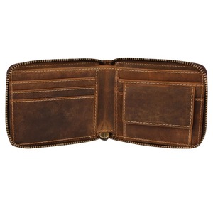 Cartera clásica genuina de piel de vaca para hombre, diseño minimalista Delgado personalizado, billetera plegable de lujo, cuero genuino Vintage, 2017 - Product Image 2