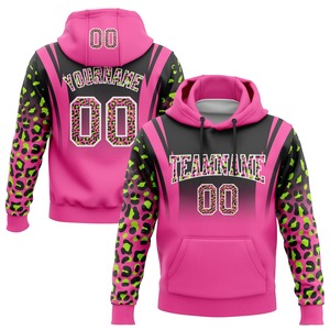 Direct Industry Wholesale 3D Custom Stitched Black Pink-Neon Green Fade Fashion <b>Leopard</b> <b>Print</b> Sports Pullover <b>Sweatshirt</b> Hoodie - Product Image 1