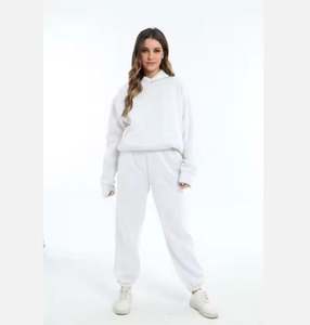Personnalisé 100% Coton Femmes Slim Styles Survêtements Baggy Pantalons De Survêtement & Sweats À Capuche Cordon Ensembles Décontractés pour Femmes - Product Image 3