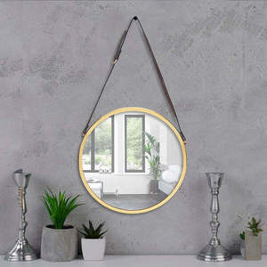 Handcrafted <b>Large</b> Wall Mirror Luxury Modern Antique Round <b>Framed</b> for Home Decor Bathroom Usage Made of Glass Metal Wood - Product Image 1