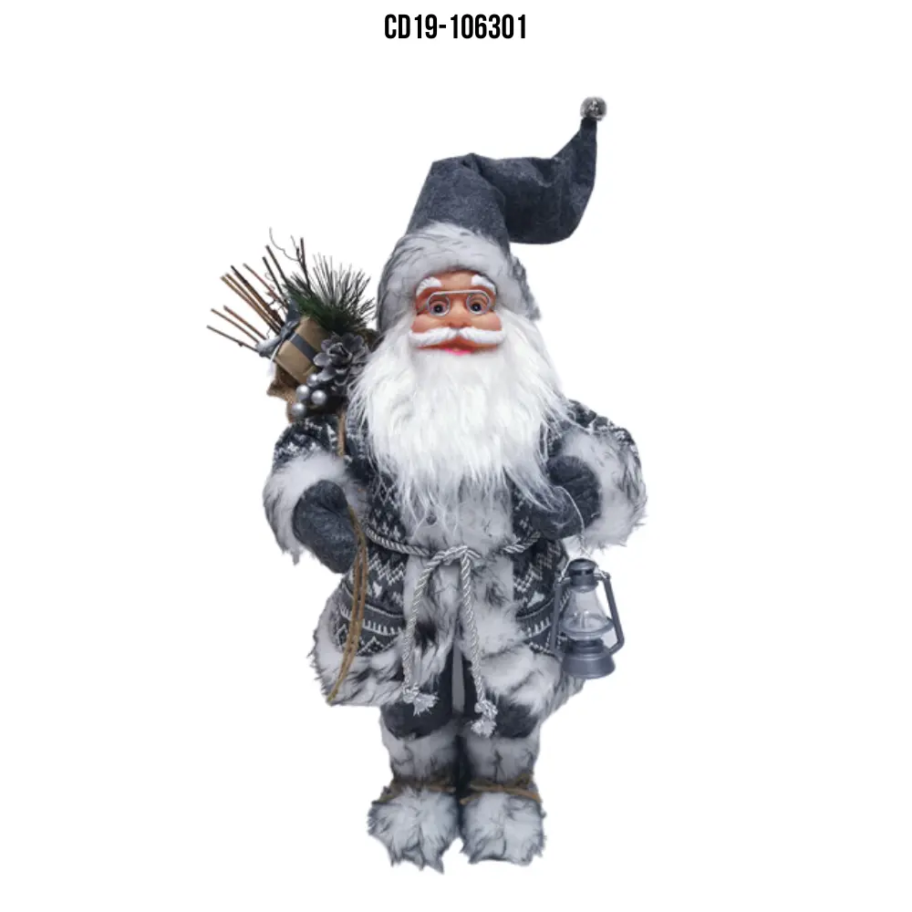 18 ''कपड़े खड़े सांता क्लॉस मूर्ति चित्रा क्रिसमस एनिमेटेड गायन गुड़िया सजावट टेबल चिमनी के लिए शेल्फ आभूषण