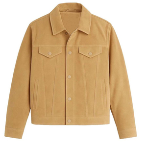 Men's White Denim Jacket with Patchwork and Button Detail Windproof <b>Slim</b> Fit Custom Logo for Winter Autumn Use - Product Image 1