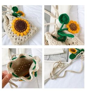 Bolso Bandolera Mini Hecho a Mano con Diseño de Girasol, Correa Ajustable, para Teléfono Móvil y Monedas - Product Image 5