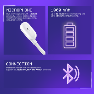 Cuffie Wireless Proove Gaming Rapture per PC, PS4, PS5, Telefono Android/iOS Cuffie da Gaming in Metallo con Bassi Potenti per Videogiochi - Product Image 4