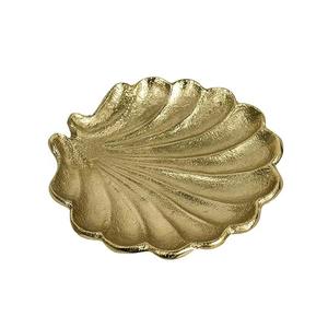 Excellent Quality Aluminum Metal Leaf Platter Golden <b>Color</b> For Home Kitchen Ware Tabletop <b>Food</b> Serving Platter - Product Image 5