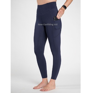 Trajes ecuestres de primer nivel Leggings de caballo de lujo Pantalones de montar más vendidos Medias de equitación personalizadas con bolsillos para teléfono - Product Image 6