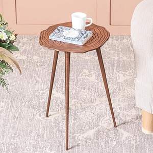 Mesa auxiliar redonda de aluminio con acabado elegante, perfecta para el patio de la sala de estar y el uso de la decoración interior - Product Image 1