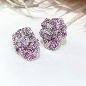 Fashionable Elegant Emerald Women Earrings with Zircon Stone Party Wear <b>Wedding</b> <b>Accessories</b> Mainly Made of Brass for Gifts - Product Image 1