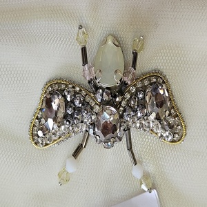 Intricate Pattern Embroidered Patches Premium Nonwoven Terry <b>Fabric</b> Grasshopper Type Embroidery <b>Fabric</b> Oilproof - Product Image 1