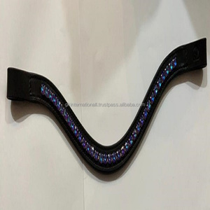 Correa de cuero con forma de onda profunda para cejas de caballo, personalizada, canal vacío, 1 fila, cristales redondos, diamante, mega cadena ostentosa - Product Image 4