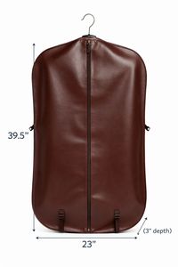 Étui à vêtements suspendu en cuir véritable de luxe pour costume et manteaux, anti-poussière, design de voyage - Product Image 2