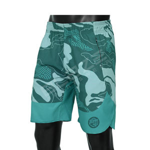 Bermudas de cintura alta para hombre, pantalones cortos de playa de verano, poliéster estampado personalizado con tela de LICRA tejida, bolsillos con patrón lavado sólido - Product Image 1