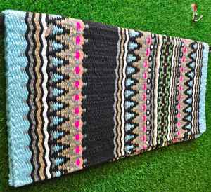 Western Show Horse Saddle Blanket Diseño de Nueva Zelanda Manta de sillín de lana hecha a mano Top Wool Saddle Pad Size - Product Image 2