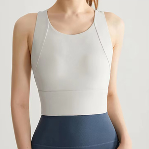 Wholesale Women High Neck Sports Bra Crop Top Seamless <b>Padded</b> Workout Tank <b>for</b> Gym, Yoga, and Fitness - Product Image 5