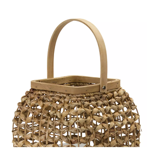 เชิงเทียนผักตบชวาธรรมชาติสานพร้อมกรอบโลหะสไตล์สวยสำหรับตกแต่งบ้านขายส่งจากเวียดนาม - Product Image 6