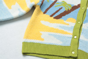 Suéter Unisex de Mohair de Alta Calidad, Suéter Tejido Antiarrugas con Diseño Jacquard y Botones - Product Image 3